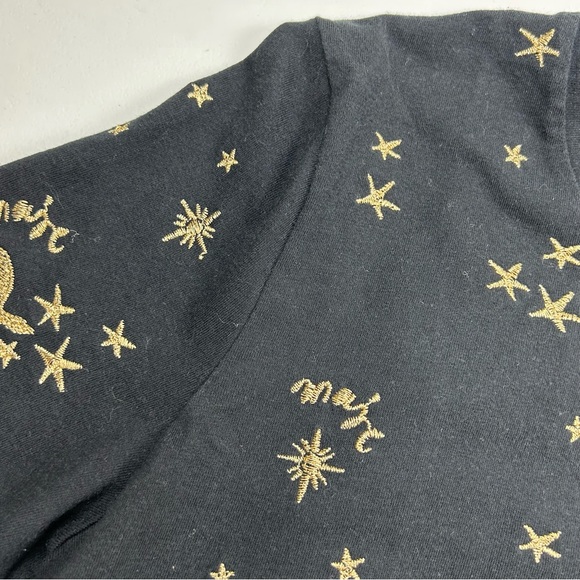 Maje Terence embroidered cotton t-shirt black/gold - Picture 8 of 12